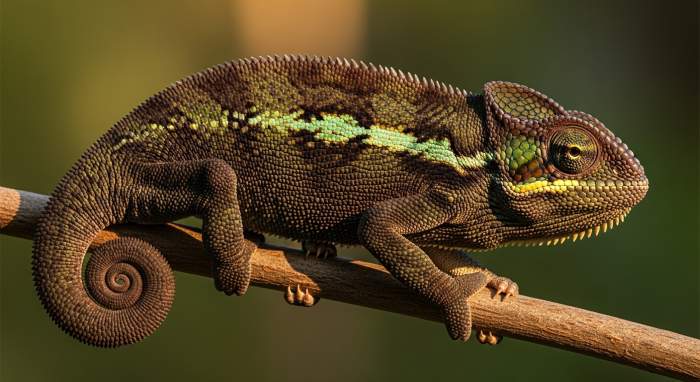 Chamaleon Reguliert Seine Temperatur Mit Farben