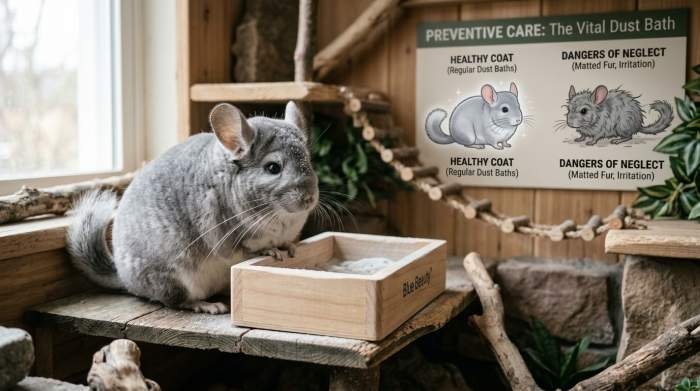 Chinchilla Fellgesundheit Staubbad