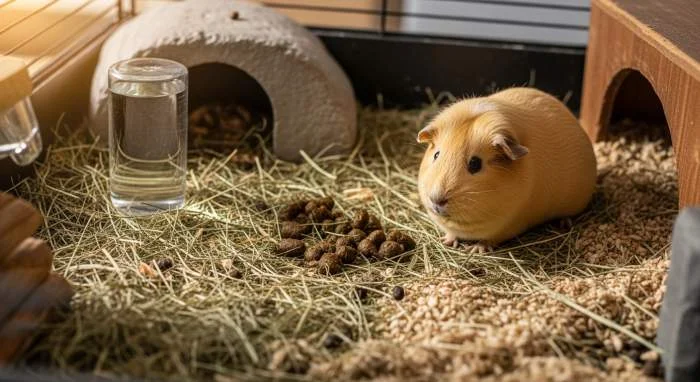 Durchfall verhindert bei Meerschweinchen die Unterscheidung zwischen Kot und Caecotrophen.