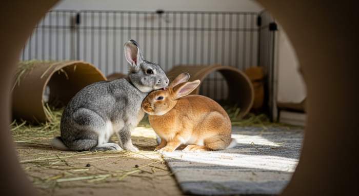 Entspannte Kaninchen Zeigen Freundschaftliches Lecken
