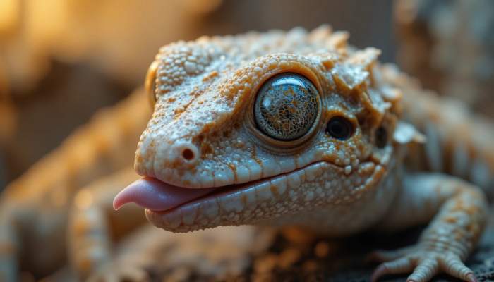 Gecko Reinigt Seine Augen Wahrend Der Hautung