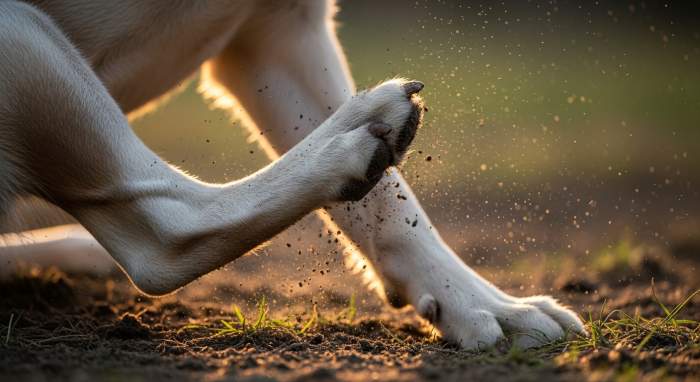 Hund Hinterlasst Dufte Mit Seinen Pfoten