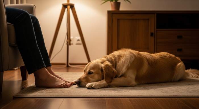 Hund Liegt Bei Fuessen