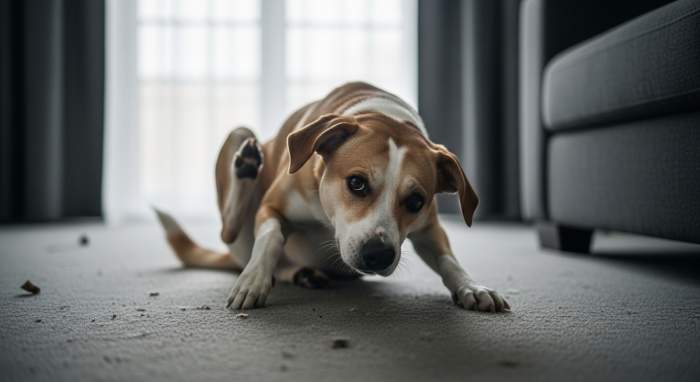 Hund Scharrt Aus Stress In Der Wohnung