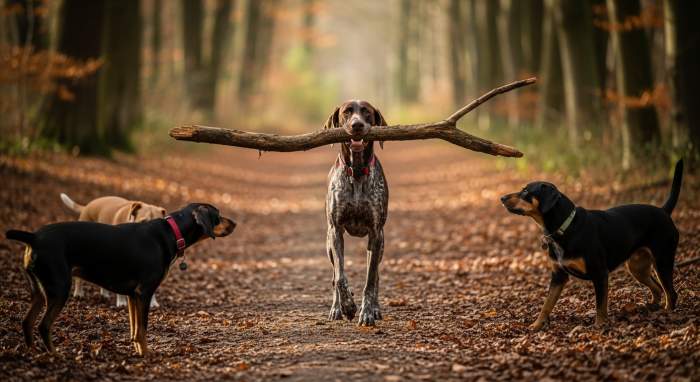 Hund Stolzer Stockbesitz