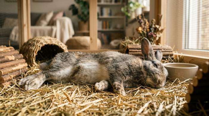 Kaninchen Geniesst Tiefe Sicherheit Und Ruhe
