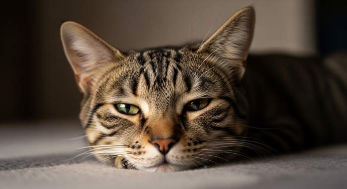 Katze Bleibt Selbst Im Schlaf Wachsam