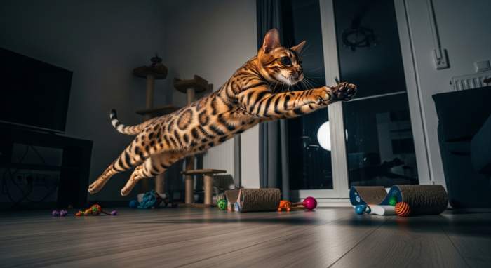 Katze Folgt Ihrem Jagdinstinkt