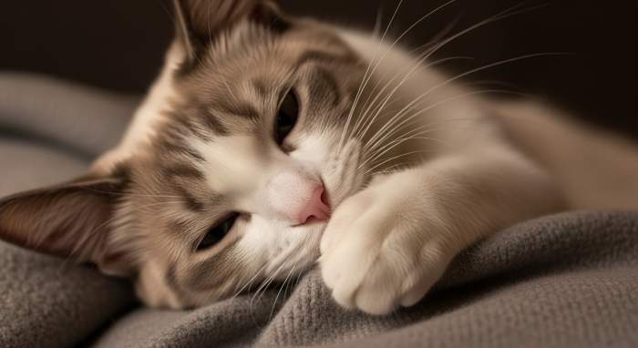 Katze Markiert Ihren Wohlfuhlort Mit Den Pfoten