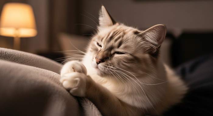 Katze Sucht Geborgenheit Durch Kneten