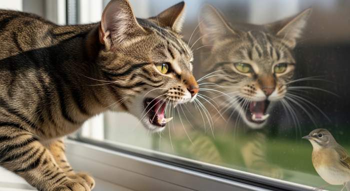 Katze Zeigt Den Letzten Jagdreflex