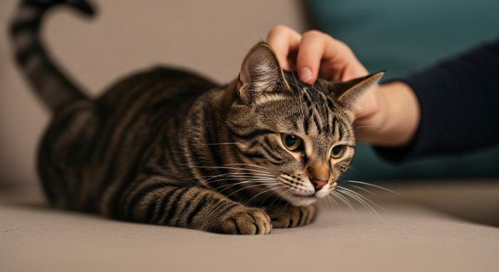 Katze Zeigt Warnsignale Vor Dem Biss