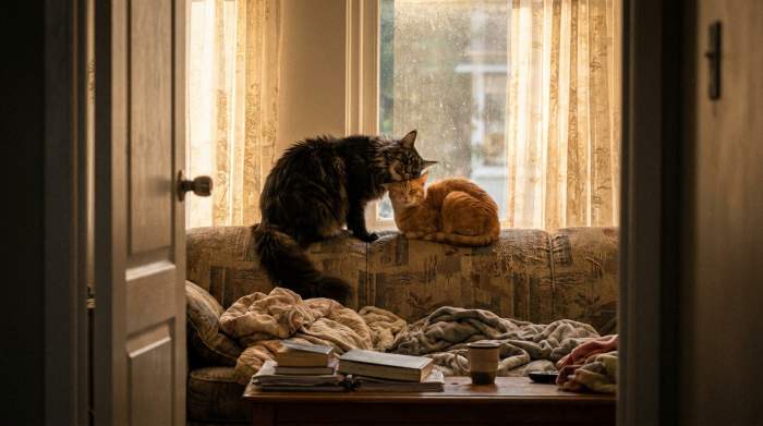 Katzen Begrussen Sich Mit Kopf Und Wangenreiben