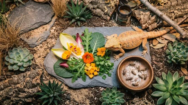Bartagame mit stumpfer, verblasster Haut kurz vor der Häutung im Terrarium