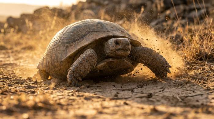 Schildkrote Nutzt Ihre Krallen Zum Graben