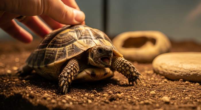 Schildkrote Zischt Aus Unsicherheit Und Angst