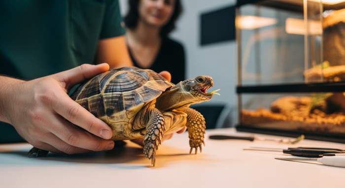 Schildkrote Zischt Beim Tierarzt Aus Stress Und Unsicherheit
