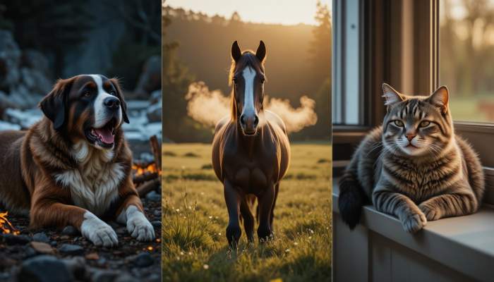 Tiere Zeigen Entspannung Durch Ausatmen
