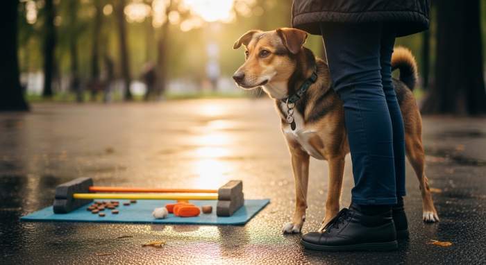 Unsicherer Hund Sucht Sicherheit Durch Nahe
