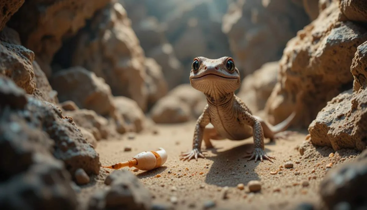 Gecko wirft zur Flucht seinen Schwanz ab