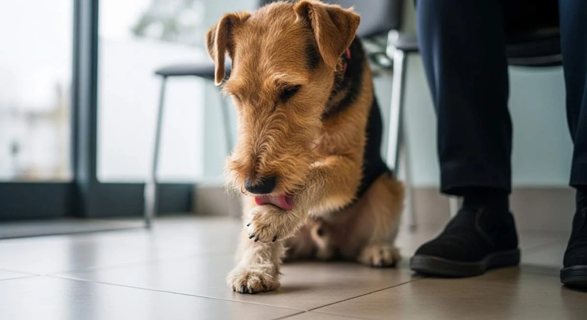 Hund leckt ständig seine Pfoten aus Pflege oder Stress