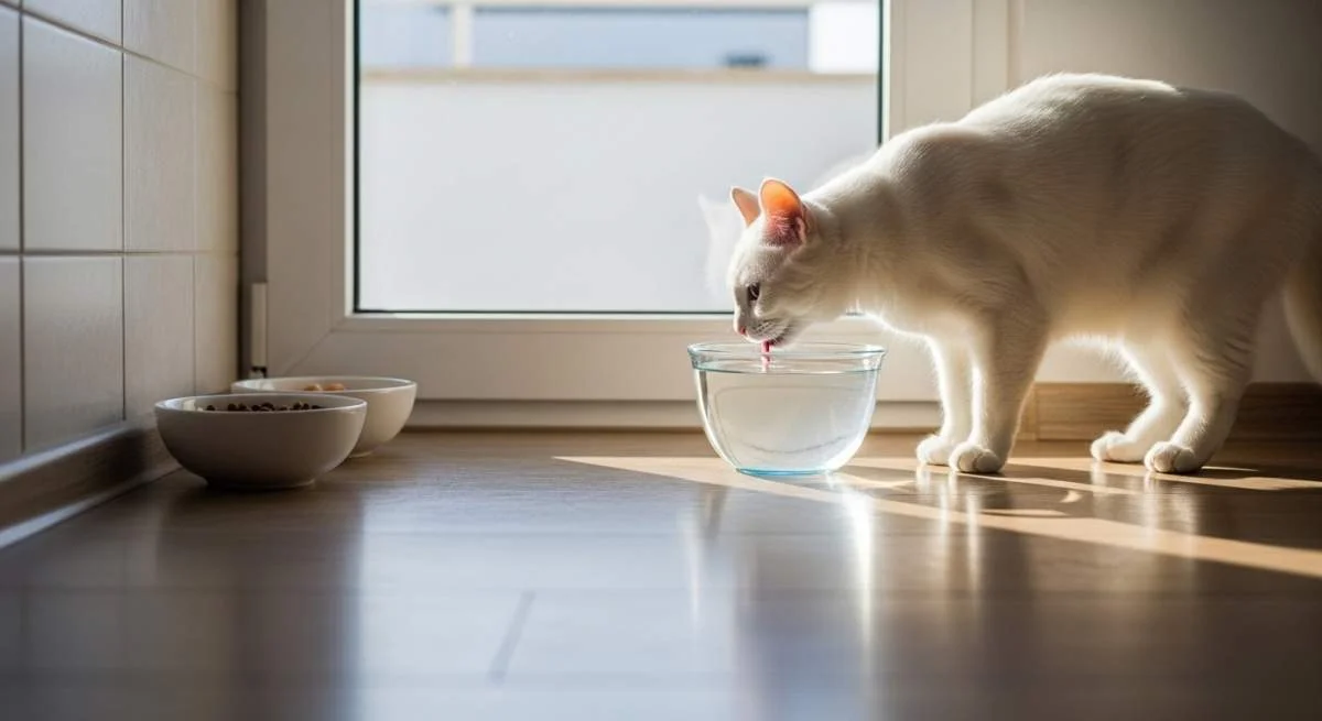 Katzen trennen instinktiv Wasser und Futter