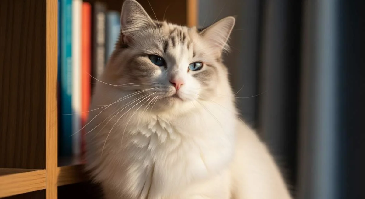 Ragdoll Katze Zeigt Den Katzenkuss