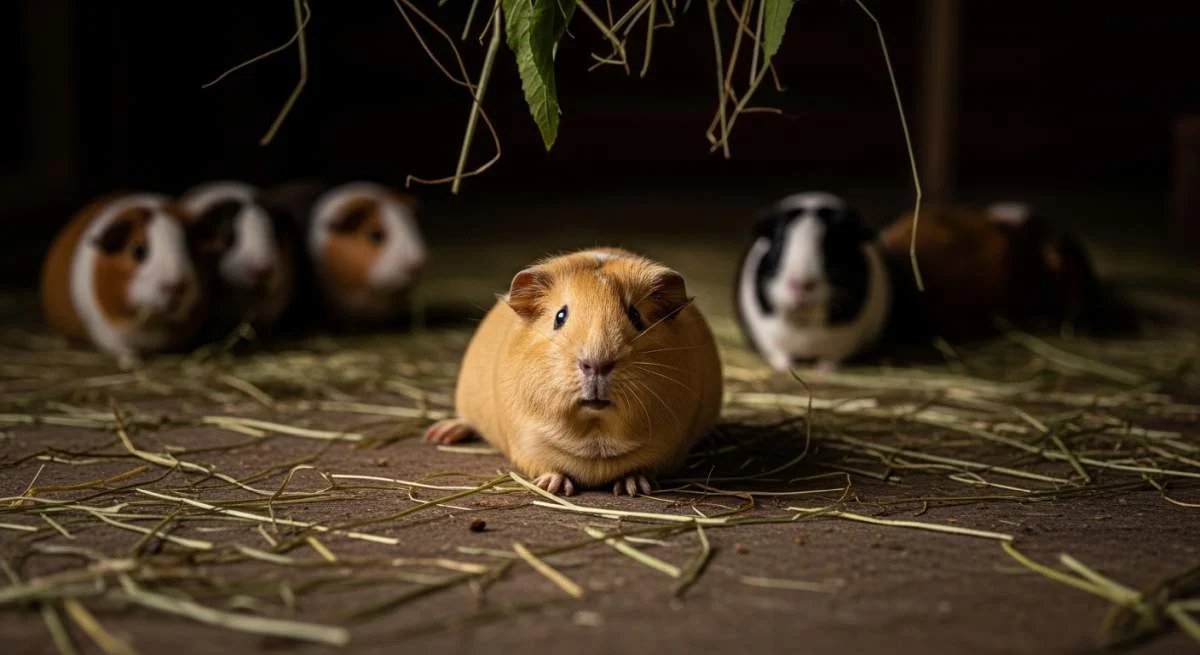 Meerschweinchen verharrt regungslos in einer typischen Schockstarre