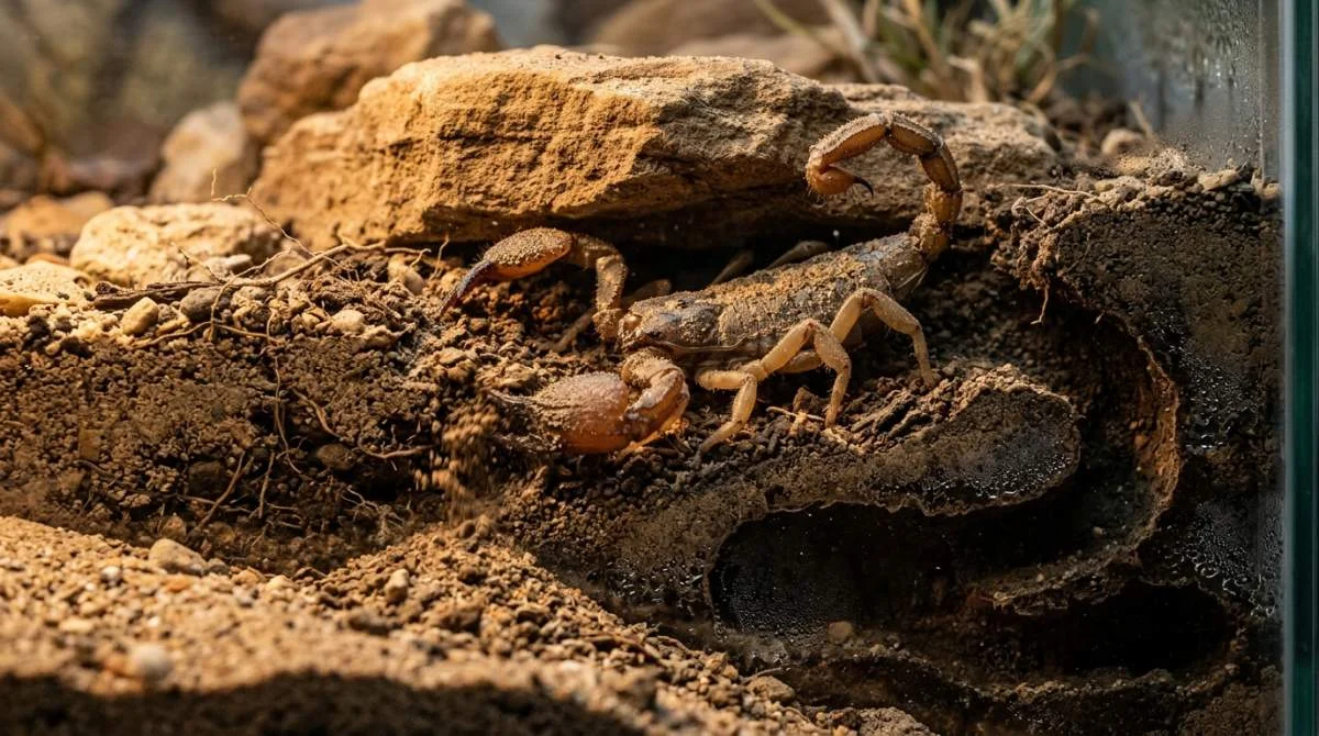 Ständiges Graben gehört bei vielen Skorpionarten zum natürlichen Instinkt.